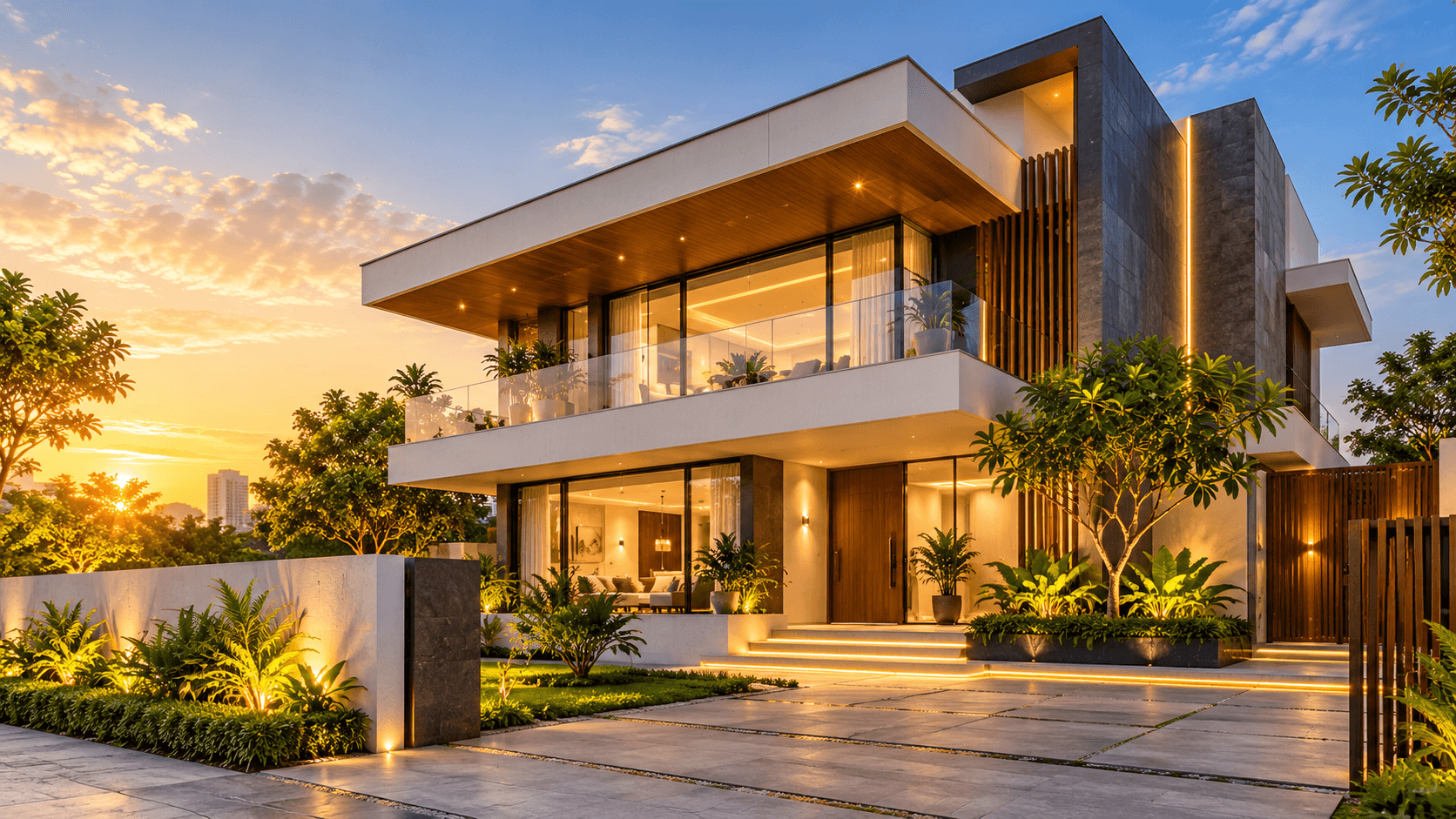 Modern luxury house with contemporary architecture